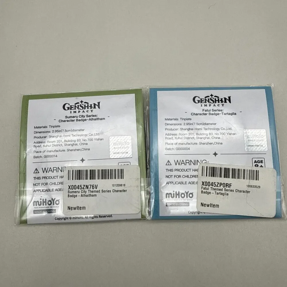 Genshin Impact Badge Alhaitham and Tartaglia New *READ..